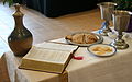 Communion setting at an Evangelical Lutheran Church in America (ELCA) worship service