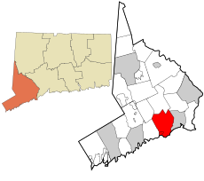 Fairfield's location within Fairfield County and Connecticut