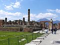 Image 34The Forum of Pompeii with Vesuvius in the distance (from Culture of Italy)