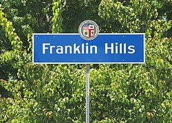 Franklin Hills neighborhood sign located on St. George Street at Tracy Street