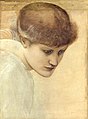 Head study of Dorothy Dene for The Golden Stairs, Edward Burne-Jones, 1880