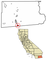 Location of Calexico in Imperial County, California