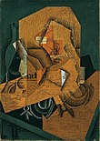 Juan Gris, Le paquet de café, 1914, gouache, collage and drawing on canvas