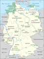 Karte der Nationalparks in Deutschland, sowie 14 Einzelkarten