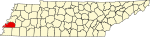 State map highlighting Tipton County