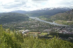 View of southern parts of Mosjøen