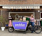 Modern-day pedal-powered peddler in Amsterdam, Netherlands, c. 2020