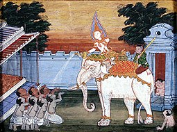 A royal white elephant in 19th century Thai art