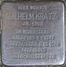 Stolperstein für Wilhelm Kratz