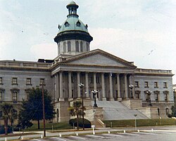The Statehouse in 1969 before its dome was re-skinned with new copper as part of the 1998 renovation.