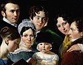 The Dubufe family in 1820 by Claude-Marie Dubufe, with the artist at the right, now in the Louvre. The child in the middle (his son, Édouard) also became a painter
