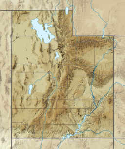 Location of Minersville Reservoir in Utah, USA.