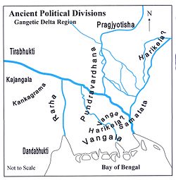 Location of Pundravardhana
