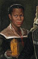 Portrait of an African Woman Holding a Clock, c. 1585[12]