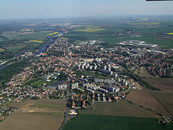 Aerial view of Brandýs nad Labem
