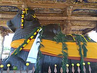 Decorated Nandhi at temple in Thanjavur