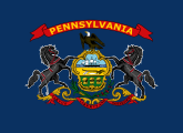 2009 proposal, adding the word "Pennsylvania" in yellow silk "centered within a symmetrical red festoon, similar to that containing the State motto; and the festoon to be centered above the bald eagle on the coat of arms."