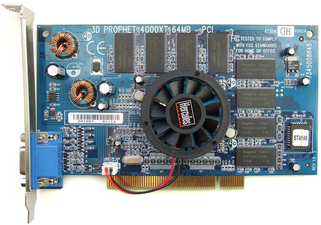 Hercules 3D Prophet 4000XT 64MB PCI with the KYRO chipset.