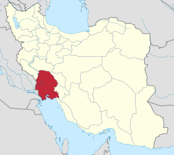 Location of Khuzestan Province within Iran