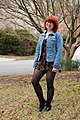 Image 80A woman wearing a jean jacket in 2015 (from 2010s in fashion)