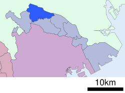 Location of Tama in Kanagawa Prefecture