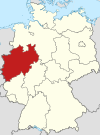 Lage Nordrhein-Westfalens in Deutschland