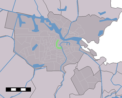 Location of the Grachtengordel (green) in Amsterdam