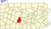 State map highlighting Blair County