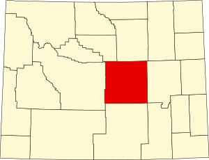 Map of Wyoming highlighting Natrona County