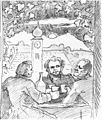 Franz Lachner (links), Schubert und Eduard von Bauernfeld beim Heurigen (Moritz von Schwind, 1862)[24]