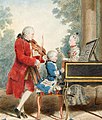 Image 25A young Wolfgang Amadeus Mozart, a representative composer of the Classical period, seated at a keyboard. (from Classical period (music))