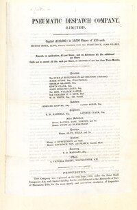 Copy of the prospectus for the company; a three-page document
