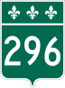 Route 296 marker