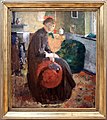 Rik Wouters: Dame in Schwarz in einem Innenraum sitzend (roter Hut in der Hand) (1908), Öl auf Leinwand, 132 × 115 cm, Musée d’Ixelles, Brüssel