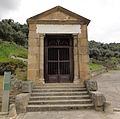 The entrance of the temple with the crypt of the Roman engineer