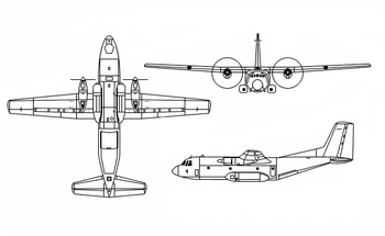 Orthographic projection of a Transall C-160