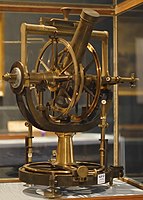 A theodolite of 1851, showing the open construction, and the altitude and azimuth scales which are read directly