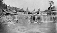 A spring-fed White River flowing across Silver Falls in 1891[9]