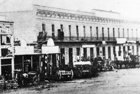 Arcadia Block, 1870s. SW corner of Los Angeles and Arcadia streets.