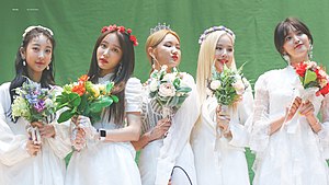EXID in 2019 during ME&YOU promotions. From left to right: Hyelin, Hani, Elly, Solji, and Jeonghwa