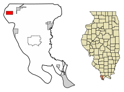Location of East Cape Girardeau in Illinois