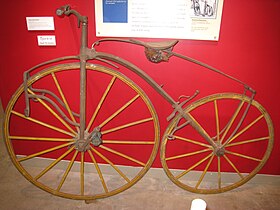 European "boneshaker" bicycle, circa 1868.