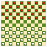 12x12 board, starting position in Canadian draughts