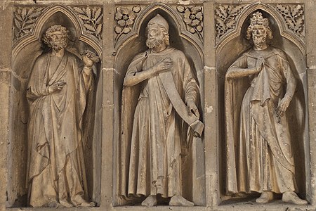 John the Baptist, Isaiah and David, reverse of west façade