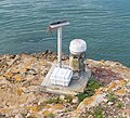 Zwischen 1. Oktober und 1. April in Gebrauch befindliches elektrisches Nebelhorn der Coast Guard am Rande der Insel.
