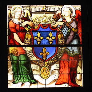Coat of arms with angels, originally in the windows of the Saint-Chapelle chapel in Vincennes