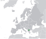 Map showing North Macedonia in Europe