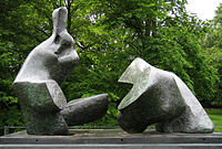 Henry Moore, Two Piece Reclining Figure No. 5, Bronze, 1963–1964