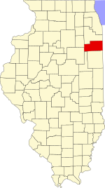 Kankakee County's location in Illinois