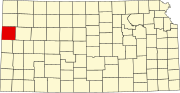 Map of Kansas highlighting Wallace County
